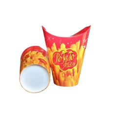 Eco-Friendly French Fry Custom Paper Cups Colorful Disposable Food Container