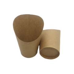 Vaso de papel para patatas fritas desechable ventilado Kraft de uso común de 12 oz