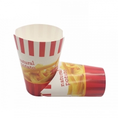 Bicchiere di carta monouso per patatine fritte Kraft con logo personalizzato da 16 once
