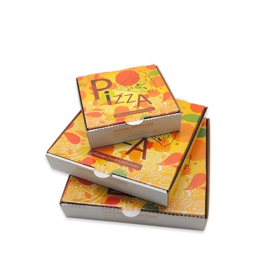 China Food Box Papel Corrugado Laranja Pizza Box atacado