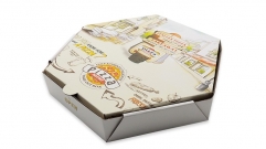 Caixa de pizza de papel corrugado hexágono de papel?o ondulado de design personalizado