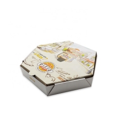 အဝေးမှ ၁၈ လက်မ Hexagon Pizza Box ကတ်ထူပီဇာသေတ္တာ