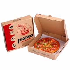 Одноразовая коробка для пиццы из крафт-бумаги 2021 года для итальянского ресторана быстрого питания