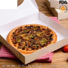 New design rectangular OEM printed white cardboard pizza boxes