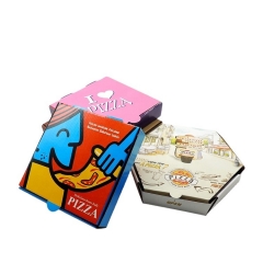 Entrega de caja de pizza rectangular corrugada de Kraft para regalos de fiesta