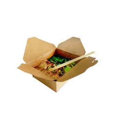 Оптовый одноразовый контейнер для пищевых продуктов квадратной формы из крафт-бумаги на вынос