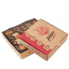 Caja de pizza comestible ambiental con logotipo del cliente.