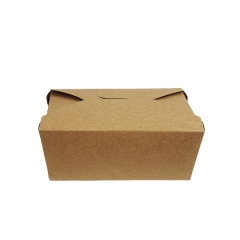 Recipiente de alimentos em formato quadrado de papel Kraft descartável para entrega no atacado