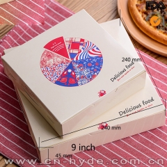 New design rectangular OEM printed white cardboard pizza boxes