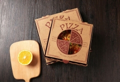 Caixa de Pizza Aquecida Fornecedor Dourada Marrom