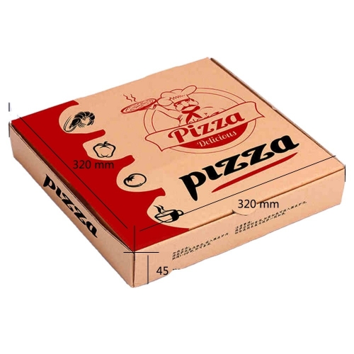 2021 caixa de pizza descartável de papel kraft para restaurante italiano de fastfood