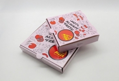 Einweg-Pizzakarton in Rosa mit individuellem Pizzakarton-Design