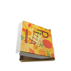 Caixa para pizza de luxo reutilizável de papel ondulado Kraft impresso personalizada