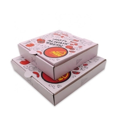 Boîte à pizza en papier carton ondulé imprimée sur mesure de 3 6 9 16 18 28 32 36 pouces avec un design différent