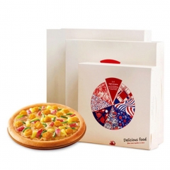 New design rectangular OEM printed white cardboard pizza boxes