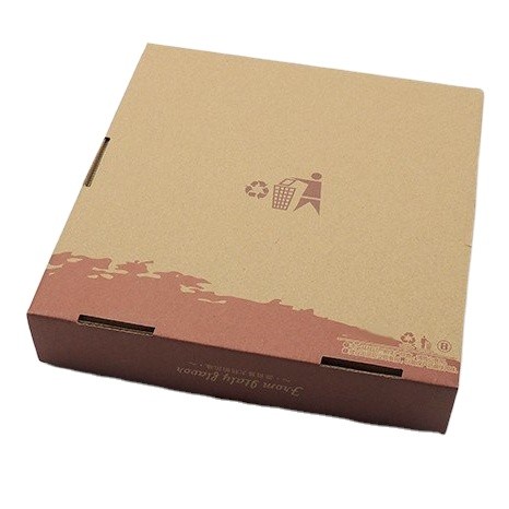 Caja de pizza de papel Kraft de alta calidad al por mayor llano