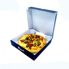 Caja de pizza biodegradable blanca de tama?o estándar