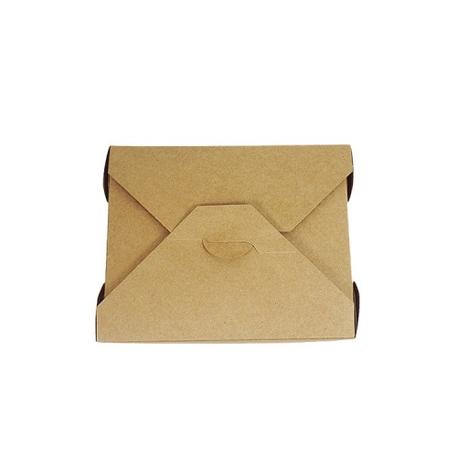 Wholesale Disposable Kraft Paper Square Shape Food Container for Takeaway