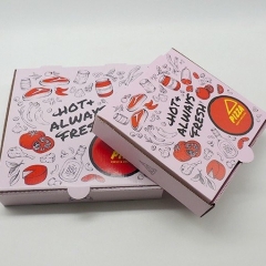 Design personalizado de caixa de pizza rosa descartável