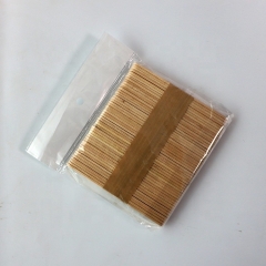 Embalagem personalizada com 20 unidades de palitos de picolé natural de madeira