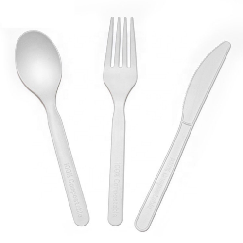 100% Biodegradable PLA Compostable Cutlery Set CPLA Fork