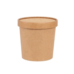 Disposable Fast Food White Paper Soup Cups With Cover Paper Bucket
