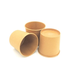 Hefei Disposable Soup Bowl Kraft Paper Soup Cup With Paper Lid