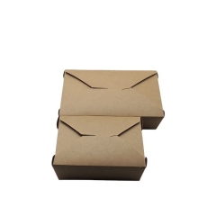 Disposable Kraft Paper Lunch Box Clamshell Biodegradable Lunch Box Packing