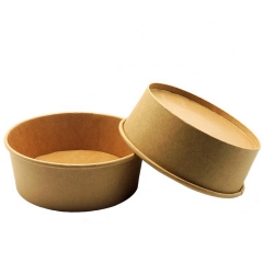 1300ML disposable food grade kraft Paper Bowls With Clear PET Lids