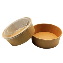 1300ML disposable food grade kraft Paper Bowls With Clear PET Lids