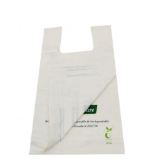 El precio al por mayor empaqueta el bolso de compras de encargo biodegradable del 100% de los bolsos compostables con el logotipo