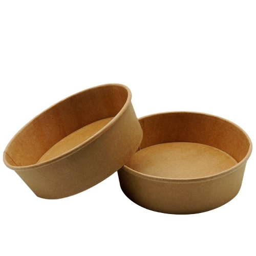 Eco-friendly Disposable Kraft Paper Salad Bowl With Lid