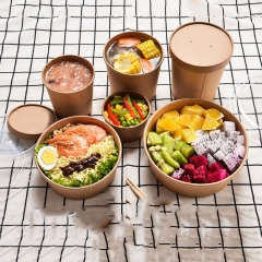 Kraft Paper Salad Bowl/Disposable Paper Soup Bowl