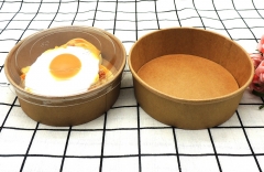 Food Use Biodegradable 24oz Salad Paper Bowls with PP lid