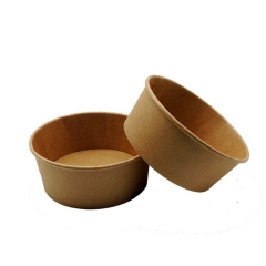 Disposable Kraft Paper Salad Bowl with Lid