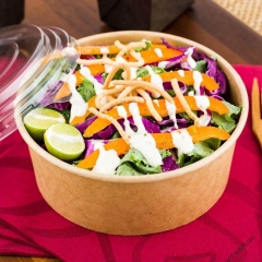 1090ml Disposable Salad Paper Bowl With Cover