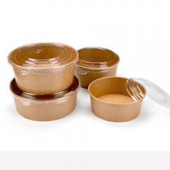 high quality Top Disposable Kraft Paper Bowl With Lid
