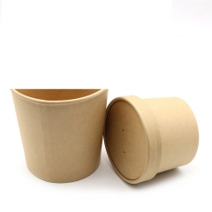 Eco Friendly Disposable Customized cups Biodegradable 8oz-32oz Kraft Paper Soup Cup