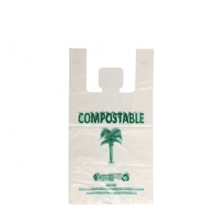 El precio al por mayor empaqueta el bolso de compras de encargo biodegradable del 100% de los bolsos compostables con el logotipo