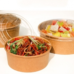 Take Away Disposable Hot Soup Paper kraft Salad Bowl