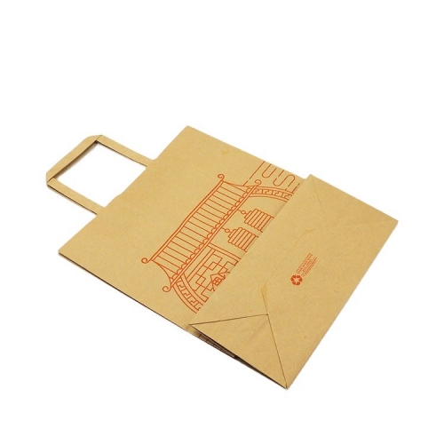 El logotipo de encargo empaqueta las bolsas de papel de las compras para llevar de la tienda del grado de los alimentos de preparación rápida del restaurante