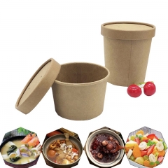 Disposable Kraft Paper Bowl Food Grade Take Away Soup Bowl