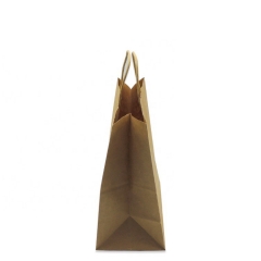 耐久性のあるハンドル付きのリサイクル可能なロゴプリントクラフト紙バッグ