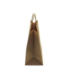 Sac en papier kraft imprimé par logo recyclable avec poignée durable