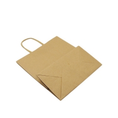 Brown Shopping Paper Bag Packaging Flat Handle Kraft Paper Bag