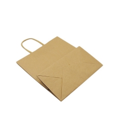 brown shopping customised paper bag packaging flat handle kraft paper bag