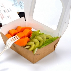 Caja de papel plegable de sushi para alimentos con ventana / tapa