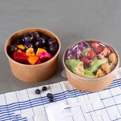 Salatschüssel Einweg-Nahrungsmittelschale aus Papier mit Deckel