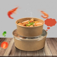 Take-Out 750ml Plain Kraft Paper Food Container Bowl