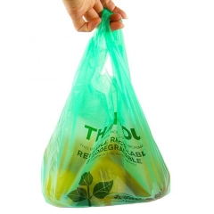 Compostable disposable roll cornstarch 100% biodegradable t-shirt packing bag